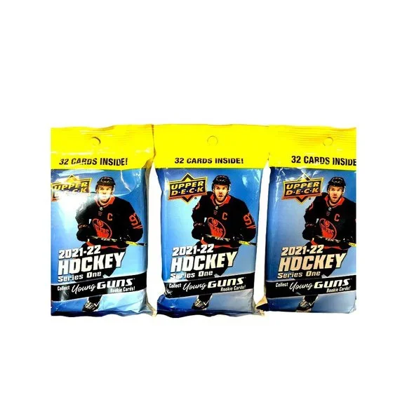 2021-22 Upper Deck NHL Young Guns Series One Cello Packs (Qty: 3) - Picture 1 of 4
